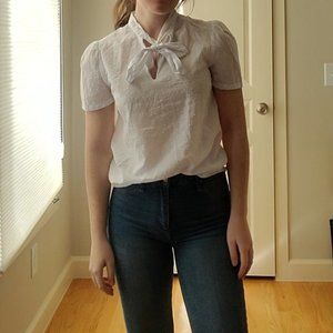 Vintage Sheer Top with Tie